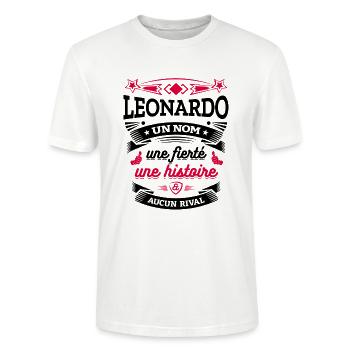LEONARDO UN NOM UNE FIERTÉ AUCUN RIVAL - T-shirt bio CRAFTER Stanley Stella Unisexe - blanc - Devant - Alina (178cm) & Michal (187cm)