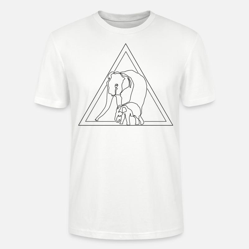 Éléphants - T-shirt bio CRAFTER Stanley Stella Unisexe - blanc