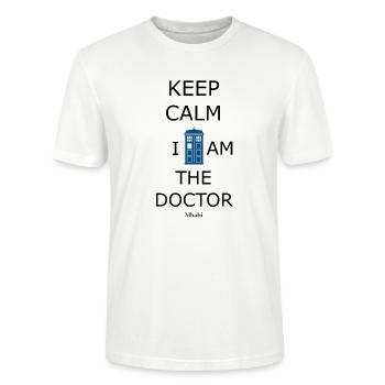 keep calm i am the doctor - T-shirt bio CRAFTER Stanley Stella Unisexe - blanc - Devant - Alina (178cm) & Michal (187cm)