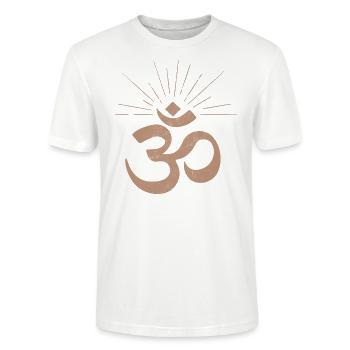Beau om, yoga, Goa, Aum, Om - T-shirt bio CRAFTER Stanley Stella Unisexe - blanc - Devant - Alina (178cm) & Michal (187cm)