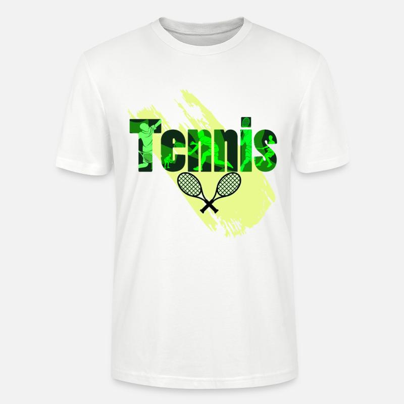 Tennis Spieler im Text einbezogen - Stanley/Stella Unisex Bio-T-Shirt CRAFTER - Weiß