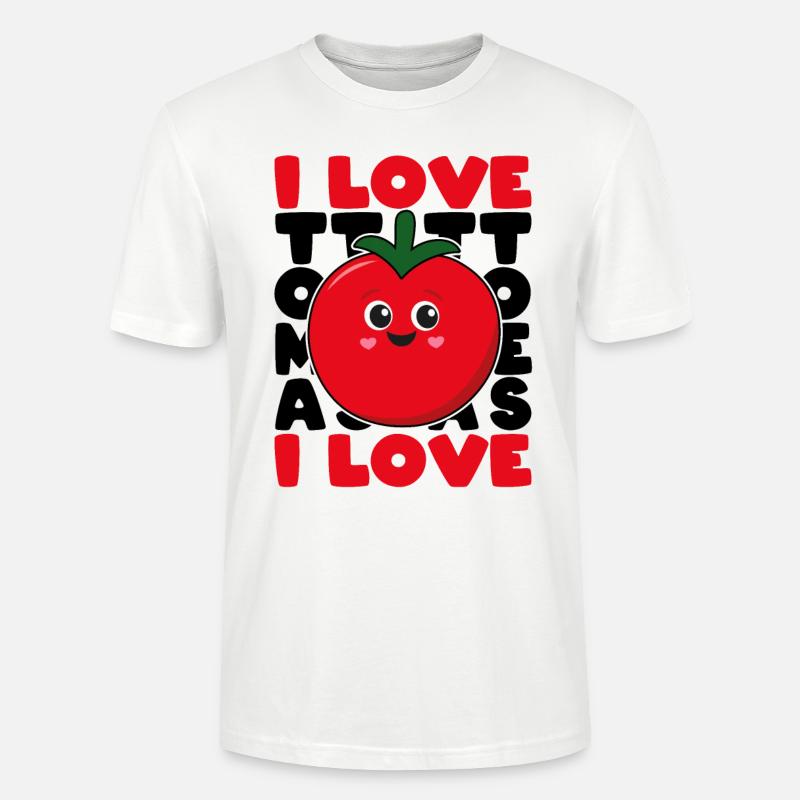 I Love Tomatoes Tomaten Tomate Garten Geschenk - Stanley/Stella Unisex Bio-T-Shirt CRAFTER - Weiß