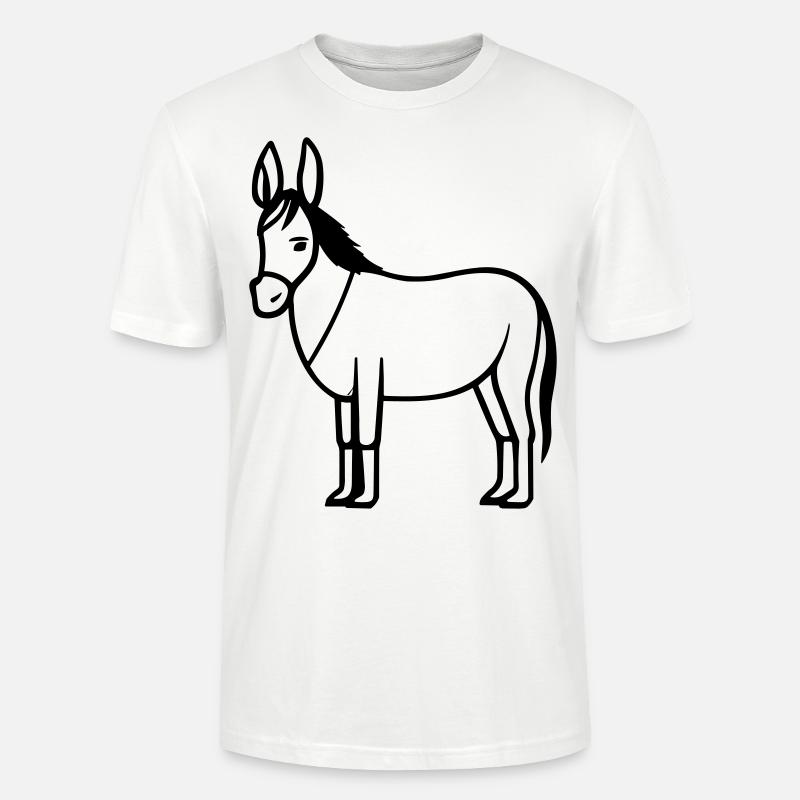 âne - T-shirt bio CRAFTER Stanley Stella Unisexe - blanc