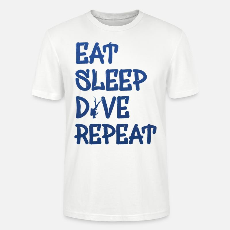 eat sleep dive repeat - Stanley/Stella Unisex Bio-T-Shirt CRAFTER - Weiß