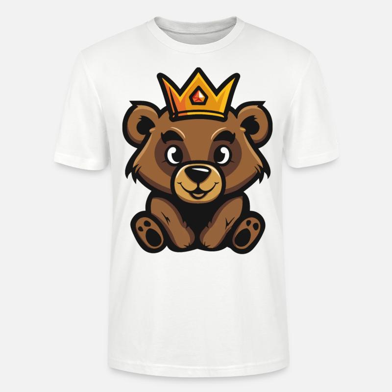 Bear Comic Crown - Stanley/Stella CRAFTER Unisex Organic T-Shirt - white