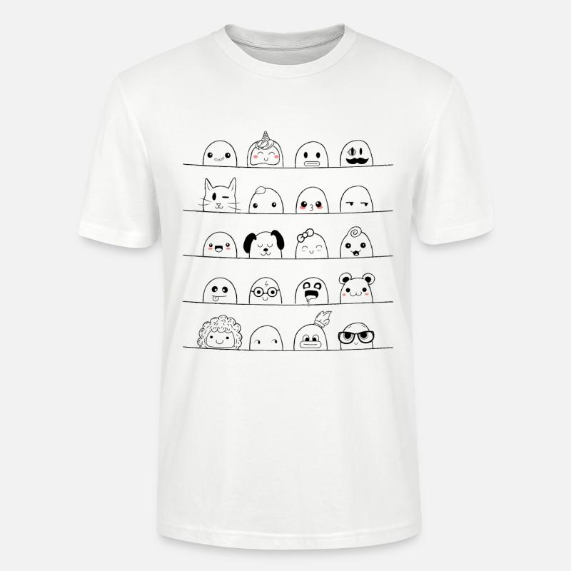 Doodle kawaii - T-shirt bio CRAFTER Stanley Stella Unisexe - blanc