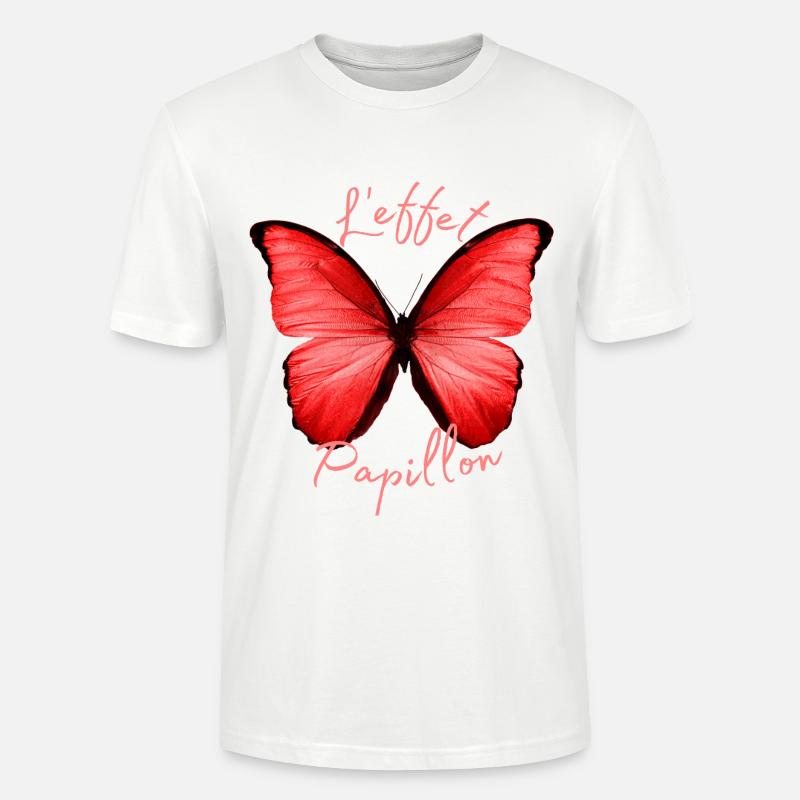 Schmetterlinge Muster - Stanley/Stella Unisex Bio-T-Shirt CRAFTER - Weiß