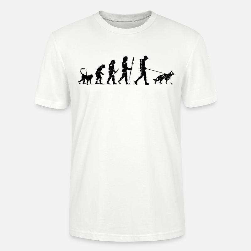 German Shepherd Evolution - Stanley/Stella CRAFTER Unisex Organic T-Shirt - white