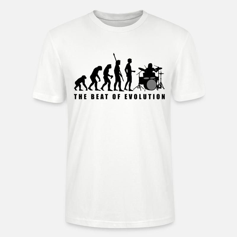 evolution_drummer_c_2c - T-shirt bio CRAFTER Stanley Stella Unisexe - blanc