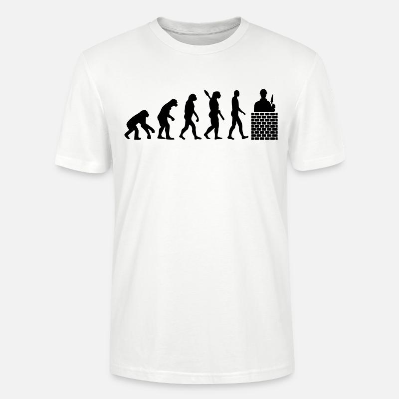 Évolution Maçon - T-shirt bio CRAFTER Stanley Stella Unisexe - blanc