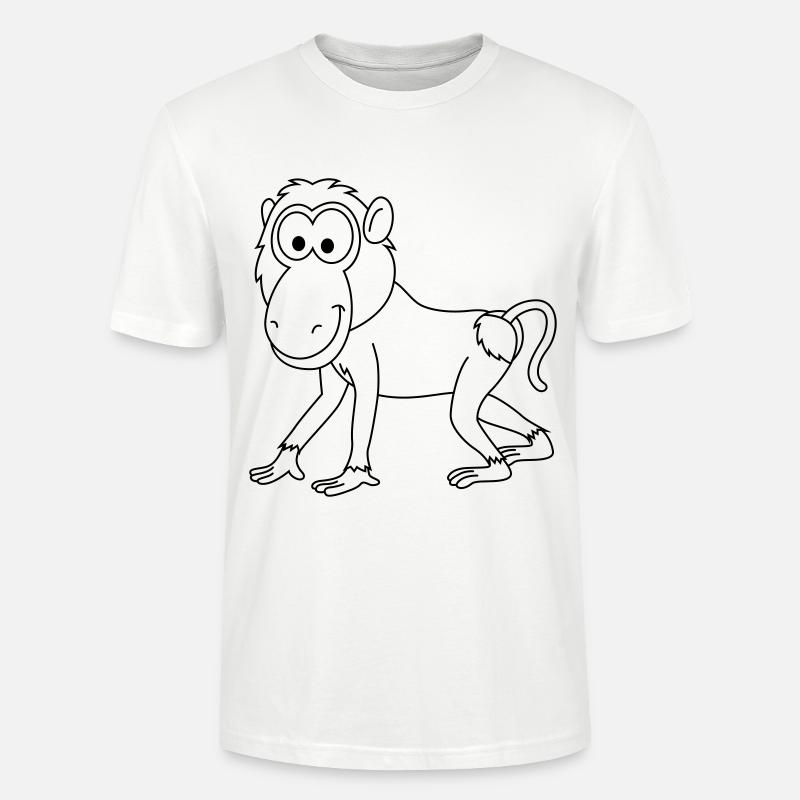 Monkey affe comic - Stanley/Stella Unisex Bio-T-Shirt CRAFTER - Weiß