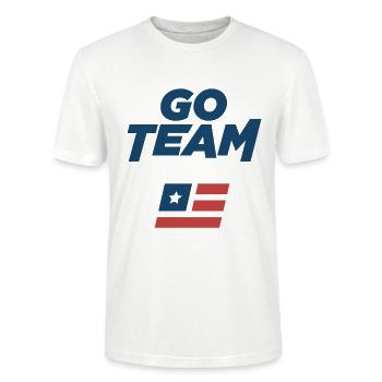 Go team - Stanley/Stella CRAFTER Unisex Organic T-Shirt - white - Front - Alina (178cm) & Michal (187cm)