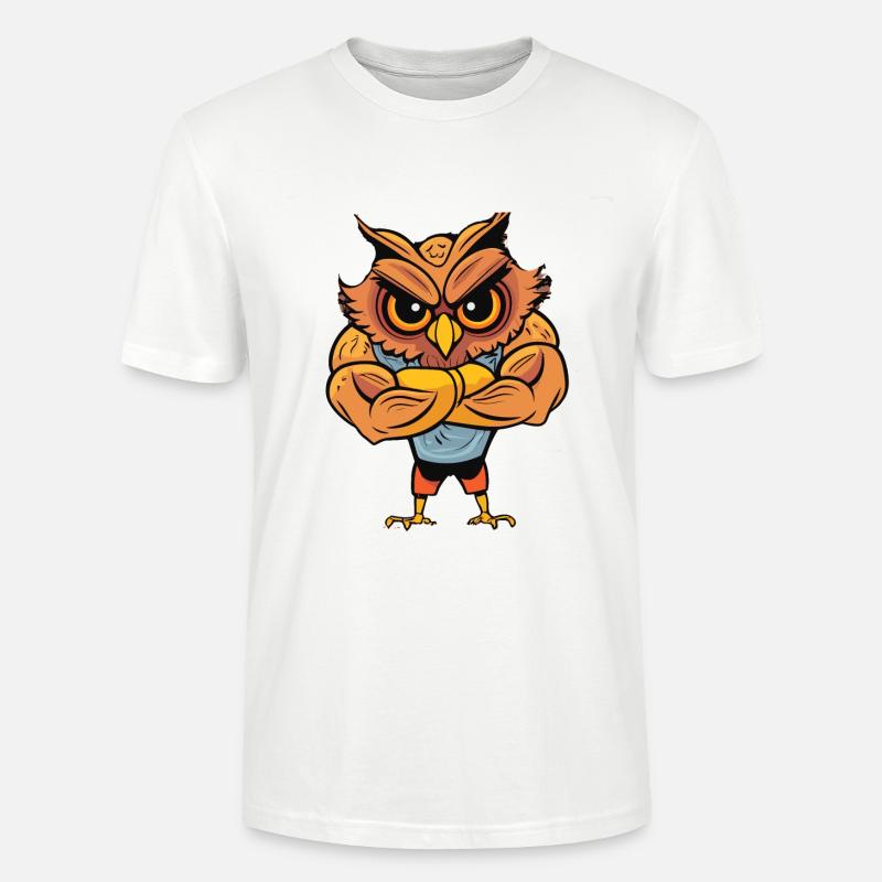 Bodybuilder Eule - Stanley/Stella Unisex Bio-T-Shirt CRAFTER - Weiß
