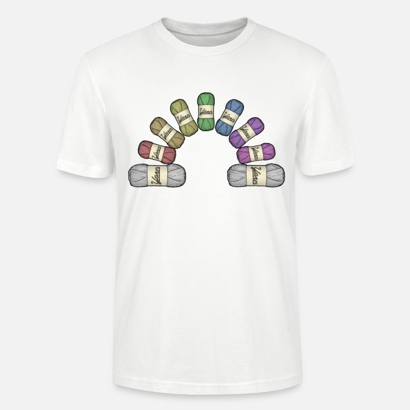 Regenbogen oder Garn - Stanley/Stella Unisex Bio-T-Shirt CRAFTER - Weiß