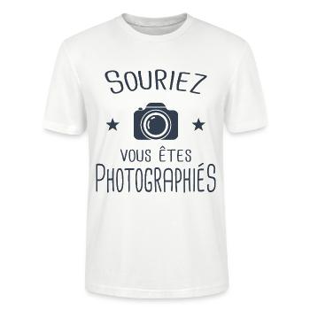 photographe - T-shirt bio CRAFTER Stanley Stella Unisexe - blanc - Devant - Alina (178cm) & Michal (187cm)