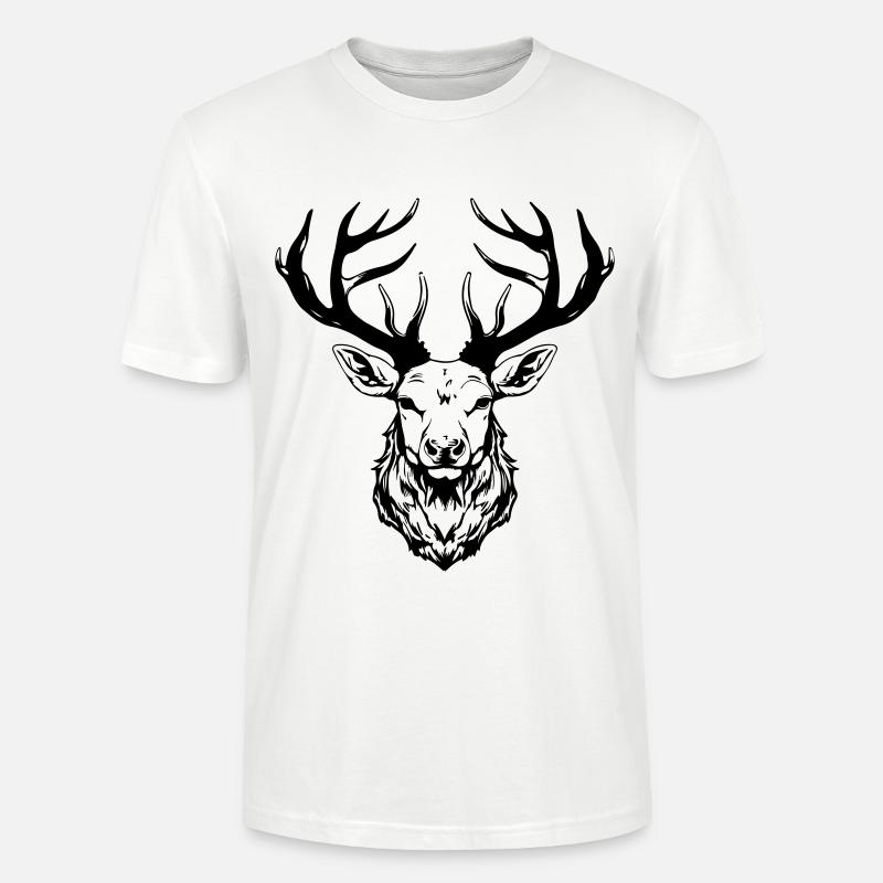 Hirsch Kopf - Stanley/Stella Unisex Bio-T-Shirt CRAFTER - Weiß