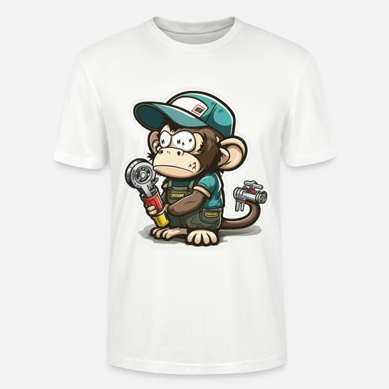 Zerrender Primat - Stanley/Stella Unisex Bio-T-Shirt CRAFTER - Weiß