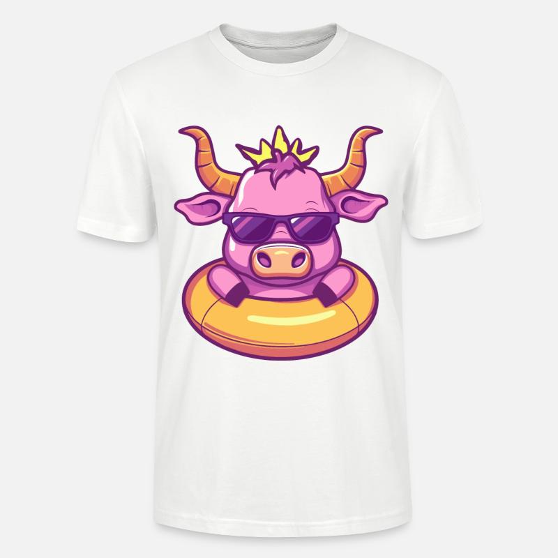 Bande dessinée d’été Taureau - T-shirt bio CRAFTER Stanley Stella Unisexe - blanc