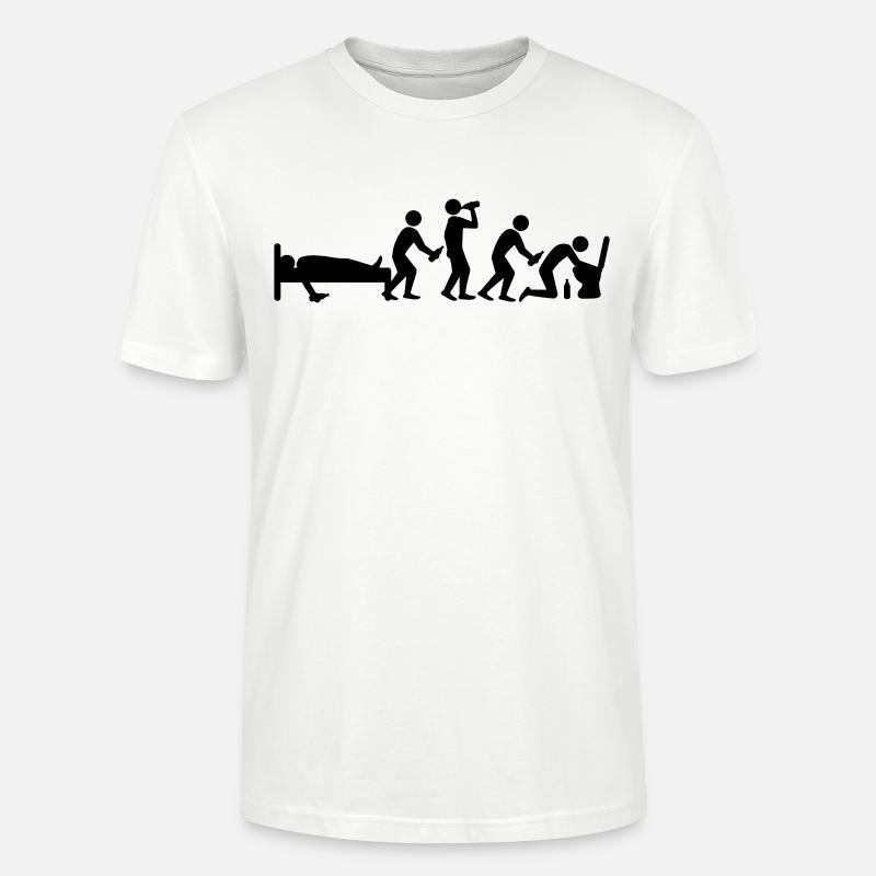 hangover_evolution - Stanley/Stella CRAFTER Unisex Organic T-Shirt - white