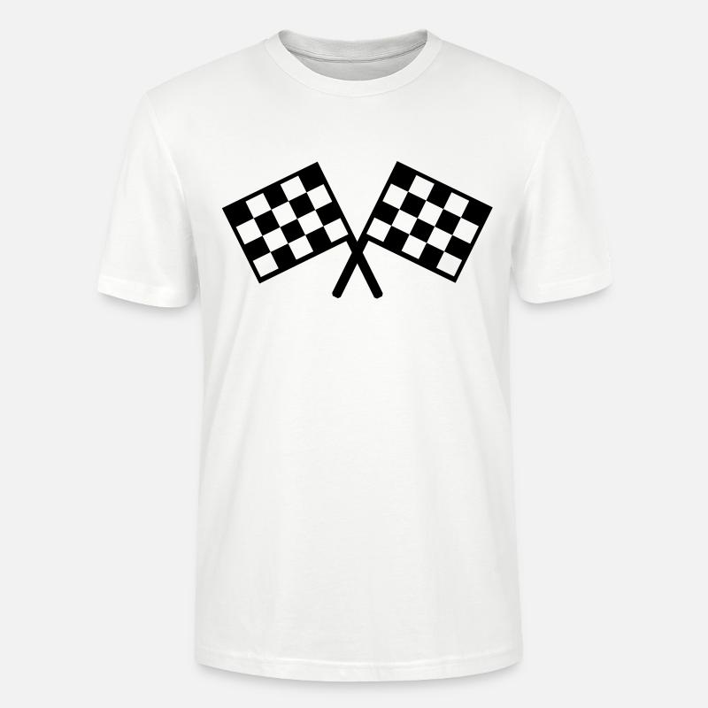 drapeaux - course automobile - T-shirt bio CRAFTER Stanley Stella Unisexe - blanc