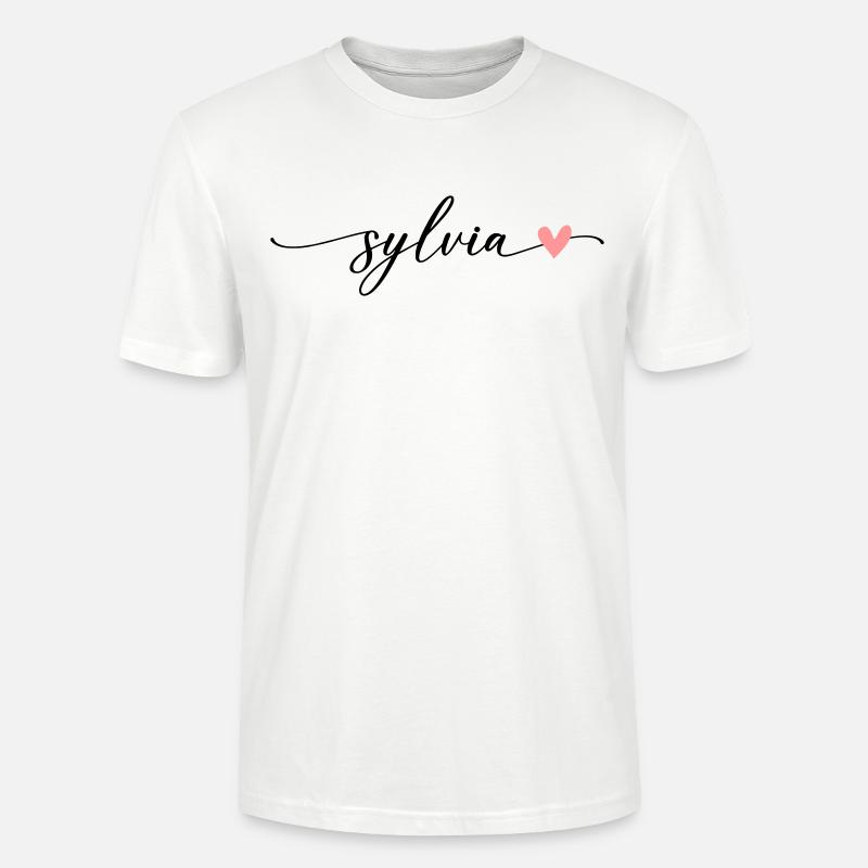 Police de calligraphie Sylvia Name - T-shirt bio CRAFTER Stanley Stella Unisexe - blanc