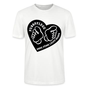 Fußpflege - Ohne Füße läuft nichts - Podologin - Stanley/Stella Unisex Bio-T-Shirt CRAFTER - Weiß - Vorne - Alina (178cm) & Michal (187cm)