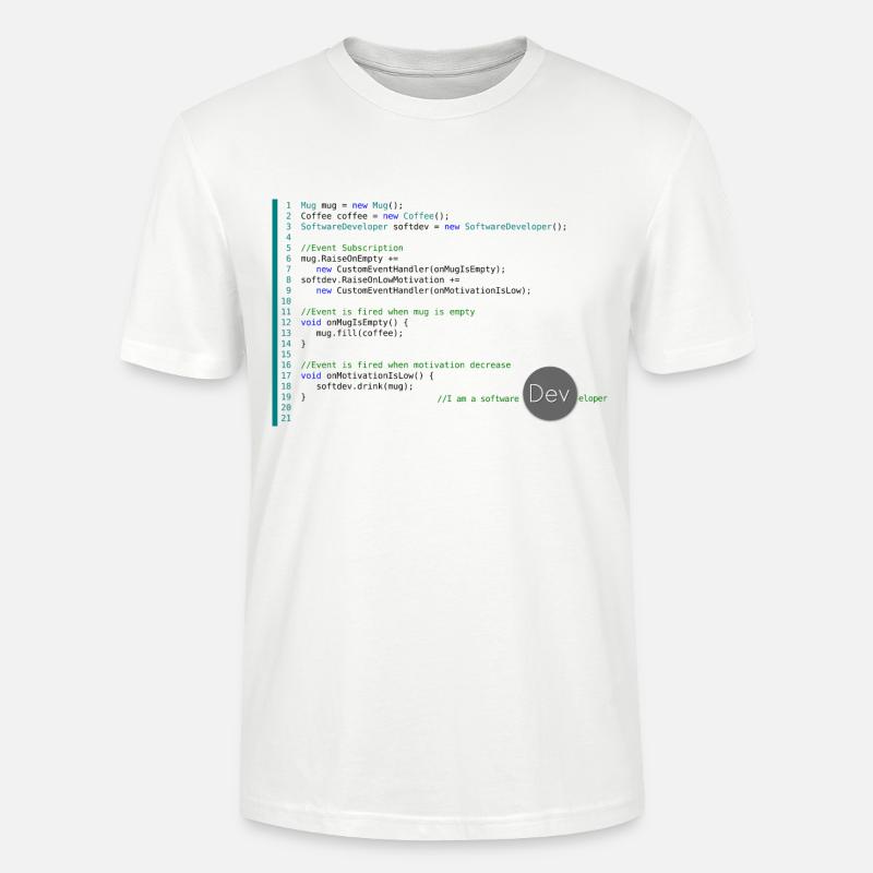 I am a Software Developer - Stanley/Stella CRAFTER Unisex Organic T-Shirt - white
