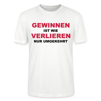 Gewinnen ist wie verlieren, nur umgekehrt - Stanley/Stella Unisex Bio-T-Shirt CRAFTER - Weiß - Vorne - Alina (178cm) & Michal (187cm)