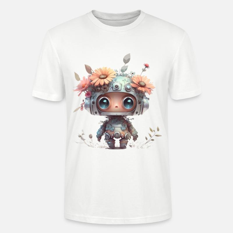 Liebliches Roboter-Mädchen - Stanley/Stella Unisex Bio-T-Shirt CRAFTER - Weiß