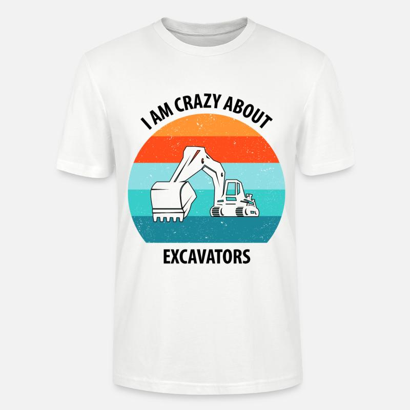 Bagger Baggerfahrer Baggerwagen - Stanley/Stella Unisex Bio-T-Shirt CRAFTER - Weiß