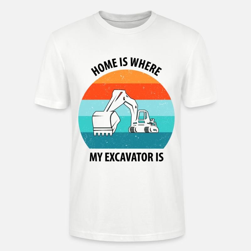 Bagger Baggerfahrer Baggerwagen - Stanley/Stella Unisex Bio-T-Shirt CRAFTER - Weiß