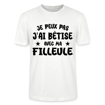 I can't I messed up with my goddaughter - Stanley/Stella CRAFTER Unisex Organic T-Shirt - white - Front - Alina (178cm) & Michal (187cm)