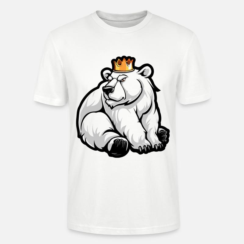 Polar Bear Comic Crown - Stanley/Stella CRAFTER Unisex Organic T-Shirt - white