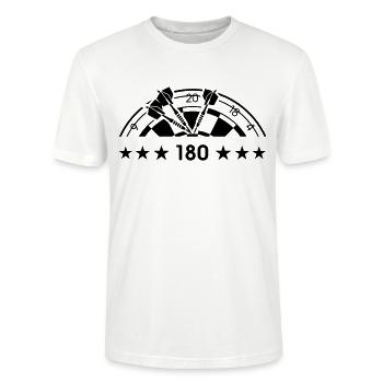 180 Darts fléchettes flèche de fléchette cible - T-shirt bio CRAFTER Stanley Stella Unisexe - blanc - Devant - Alina (178cm) & Michal (187cm)