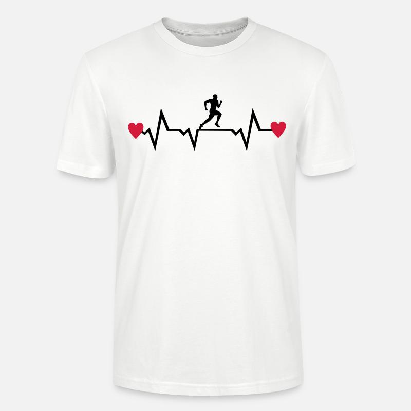 Läufer & Herz, laufen - Stanley/Stella Unisex Bio-T-Shirt CRAFTER - Weiß