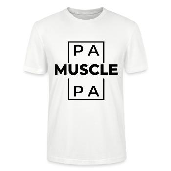 Meilleur papa muscle - T-shirt bio CRAFTER Stanley Stella Unisexe - blanc - Devant - Alina (178cm) & Michal (187cm)