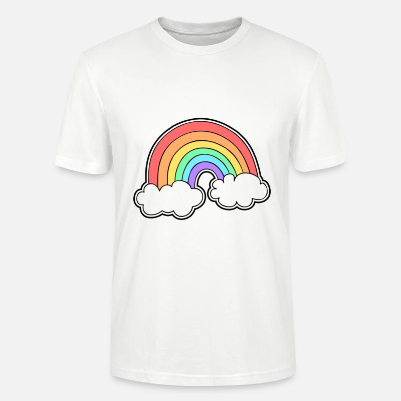 Regenbogen mit Wolken - Stanley/Stella Unisex Bio-T-Shirt CRAFTER - Weiß