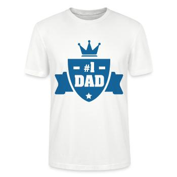 Vater Nummer eins - Stanley/Stella Unisex Bio-T-Shirt CRAFTER - Weiß - Vorne - Alina (178cm) & Michal (187cm)