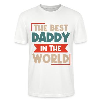 Meilleur père du monde, meilleur père du monde - T-shirt bio CRAFTER Stanley Stella Unisexe - blanc - Devant - Alina (178cm) & Michal (187cm)