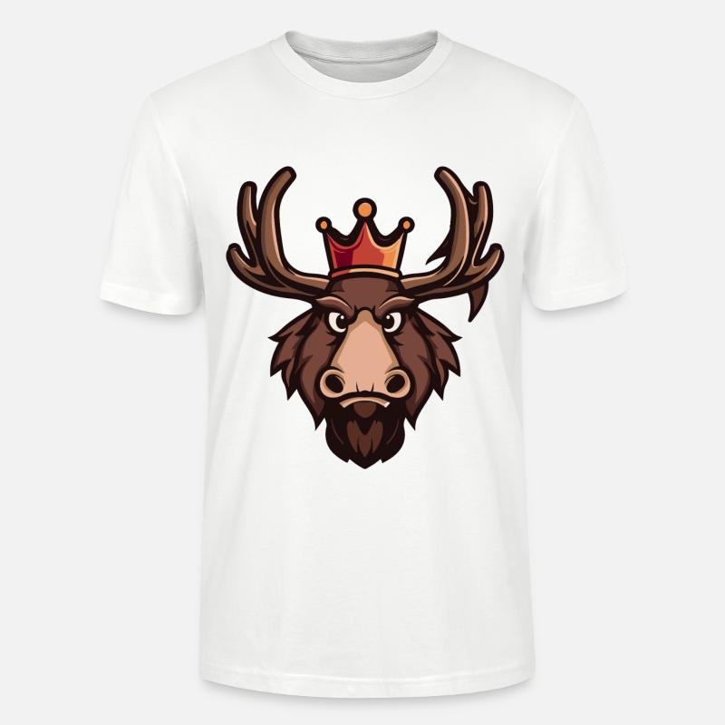 Elch Kopf Krone - Stanley/Stella Unisex Bio-T-Shirt CRAFTER - Weiß