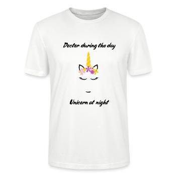 Docteur Unicorn - T-shirt bio CRAFTER Stanley Stella Unisexe - blanc - Devant - Alina (178cm) & Michal (187cm)