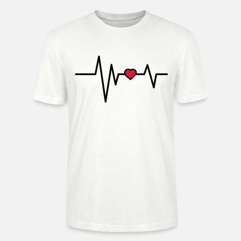 Herzschlag Puls Herz - Stanley/Stella Unisex Bio-T-Shirt CRAFTER - Weiß