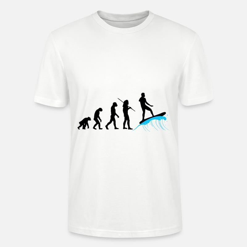 Evolution - Surfing - Stanley/Stella Unisex Bio-T-Shirt CRAFTER - Weiß