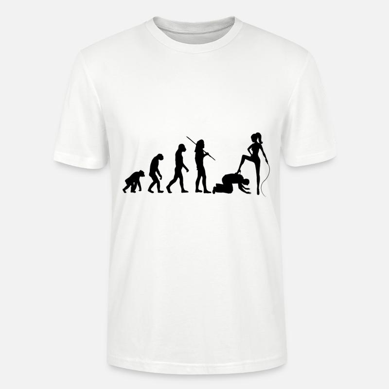 Evolution - dominatrice et esclave - T-shirt bio CRAFTER Stanley Stella Unisexe - blanc