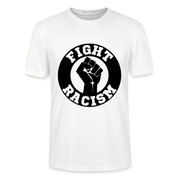 Fight racism gift tolerance human rights - Stanley/Stella CRAFTER Unisex Organic T-Shirt - white - Front - Alina (178cm) & Michal (187cm)