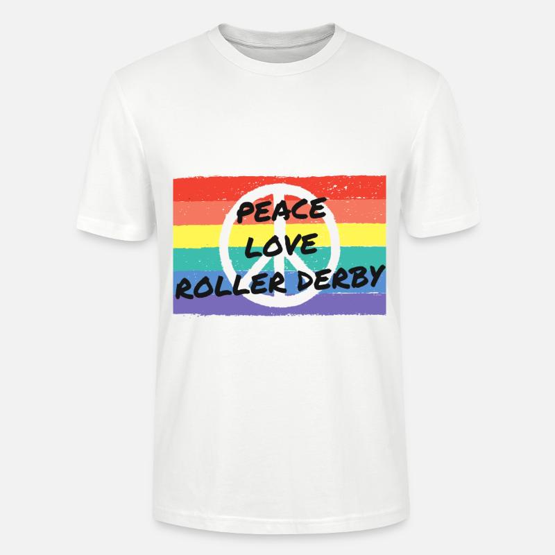 Frieden. Liebe. Roller Derby. - Stanley/Stella Unisex Bio-T-Shirt CRAFTER - Weiß