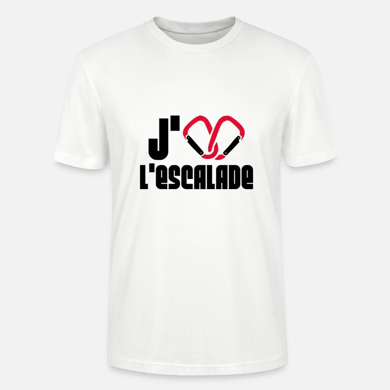J'aime l'escalade - T-shirt bio CRAFTER Stanley Stella Unisexe - blanc