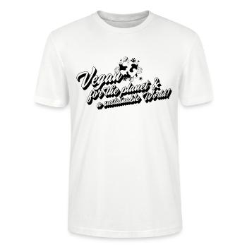 Vegan pour la planète et un monde durable! - T-shirt bio CRAFTER Stanley Stella Unisexe - blanc - Devant - Alina (178cm) & Michal (187cm)
