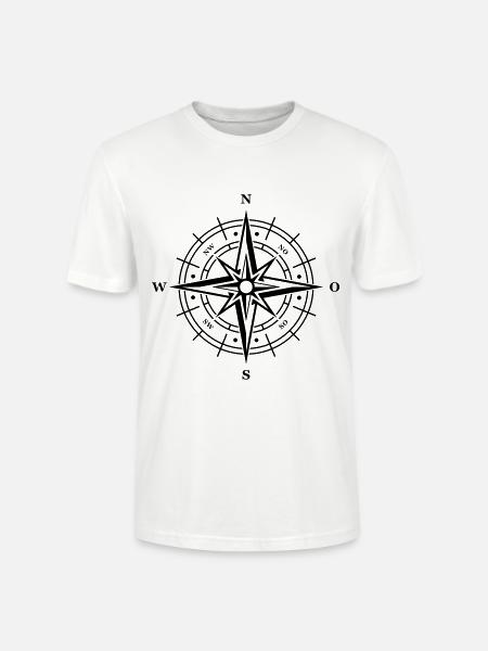 compass symbol - Stanley/Stella CRAFTER Unisex Organic T-Shirt - white