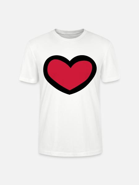 Herz / Heart / Coeur / - Stanley/Stella Unisex Bio-T-Shirt CRAFTER - Weiß